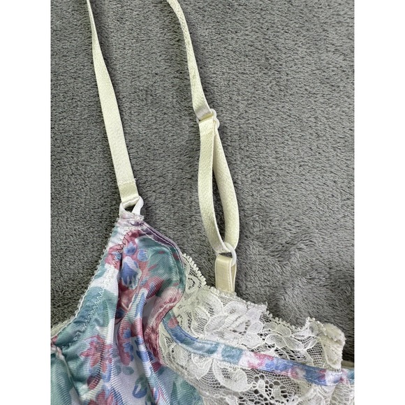 Christian Dior Bra Women's 36A Vintage Balconette Style 4710 Floral lace USA - Picture 5 of 12